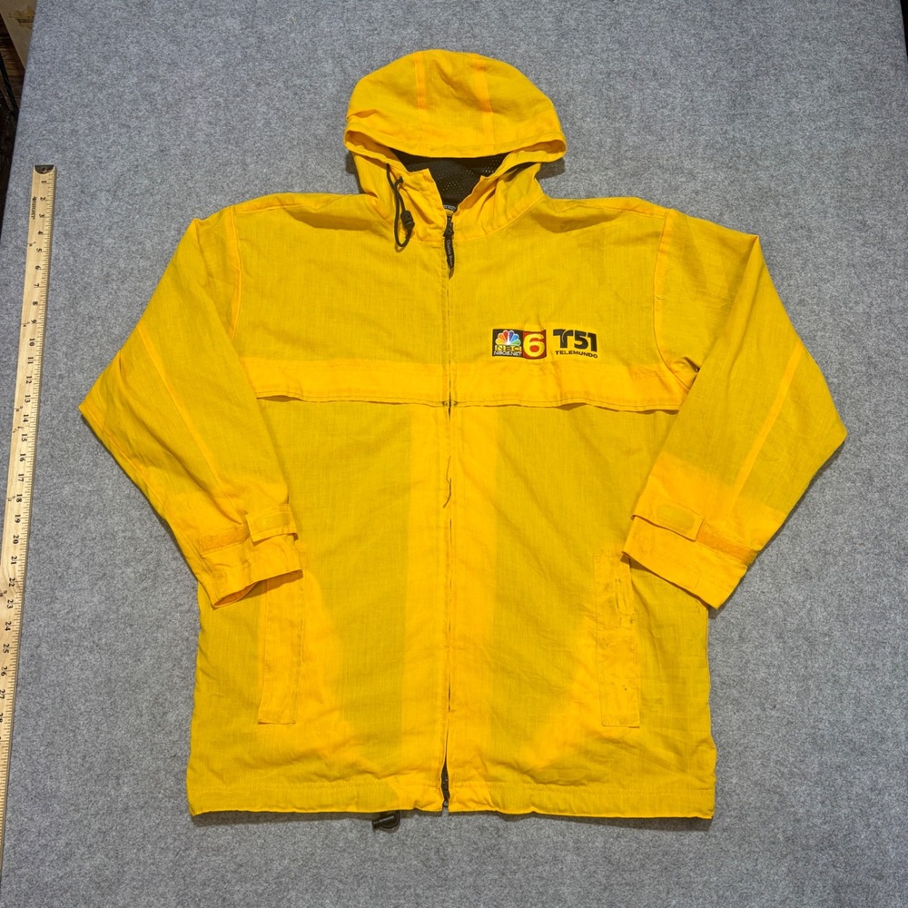 Charles River Apparel NBC 6 Telemundo 51 Rain Jacket Yellow Mens Small